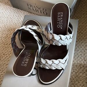 Franco Sarto Women's White Braided Sandals (Worn ONLY ONCE)!